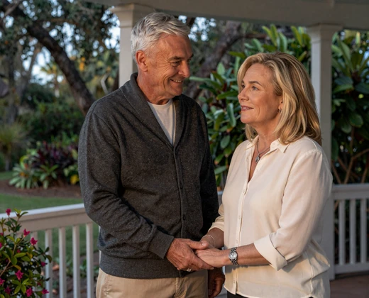 Robert and Linda on Tampa porch - Marine veteran dating second chance story
