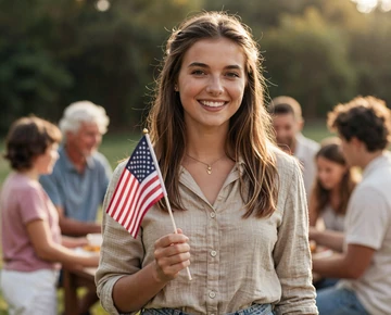 Smiling woman at homecoming - army dating site