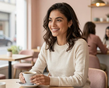 Coffee date portrait - uniform dating site category